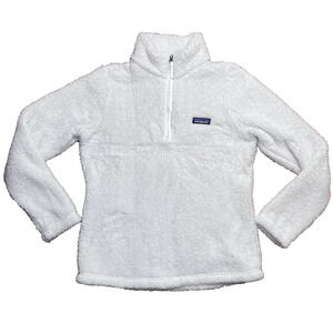 Patagonia White Sherpa Fleece Pullover 1/4 Zip Sweater Women's Size Medium